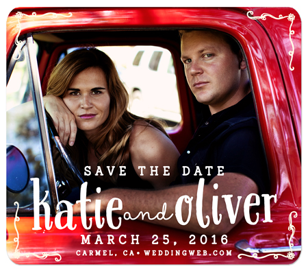"Whimsical Lines" Save the Date Magnet